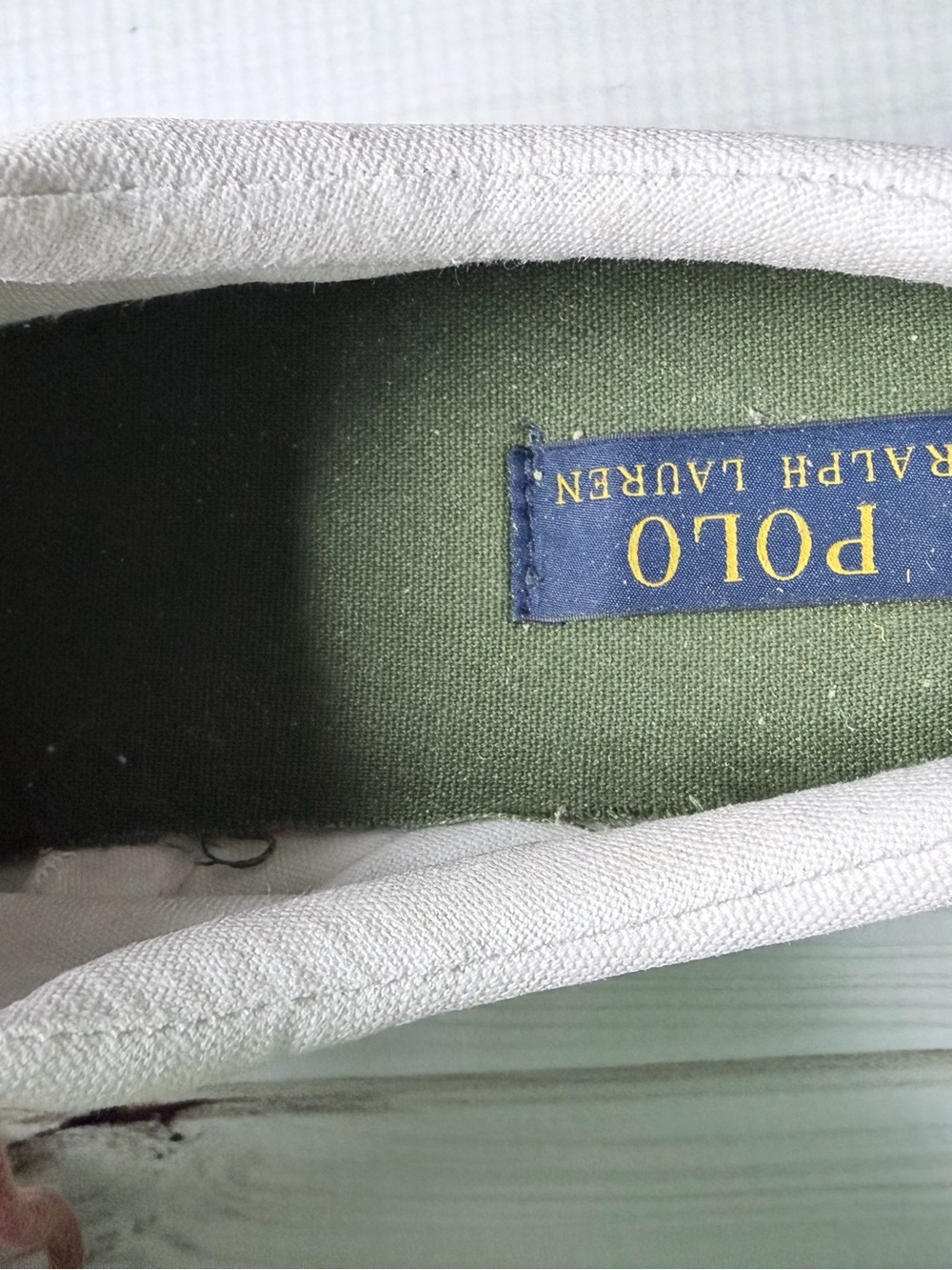 Polo by Ralph Lauren White Canvas Boat Shoes with Brown Laces size 9D - Picture 7 of 8